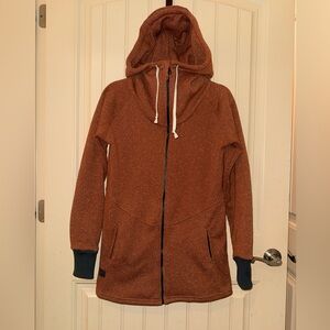 Deso Wanderer Full Zip Hoodie in Terra Cotta Womens size Medium Outdoor Apparel
